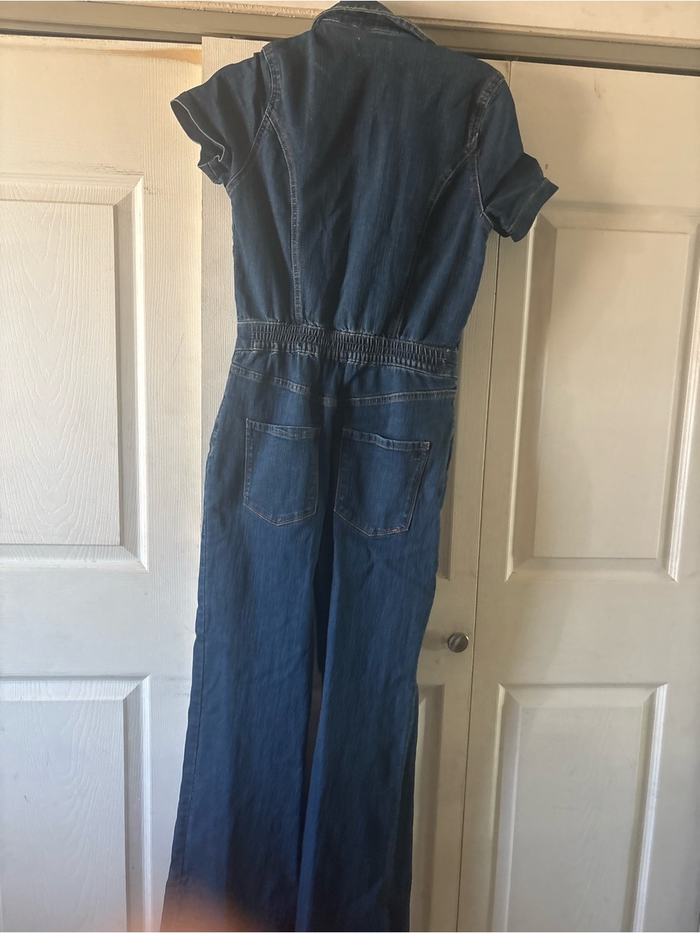 Jessica Simpson Dark Blue Denim Boot Cut Jumpsuit